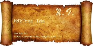Mérai Ida névjegykártya