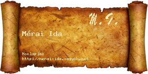 Mérai Ida névjegykártya